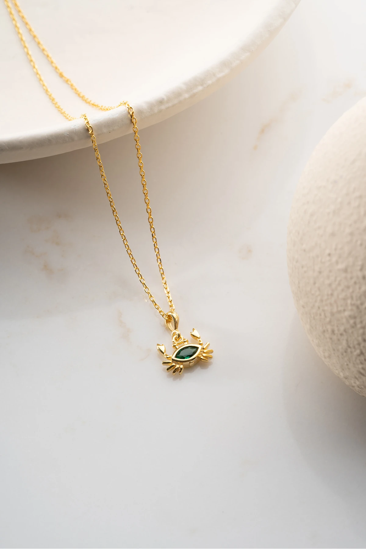 Gümüş Yengeç Model Kolye