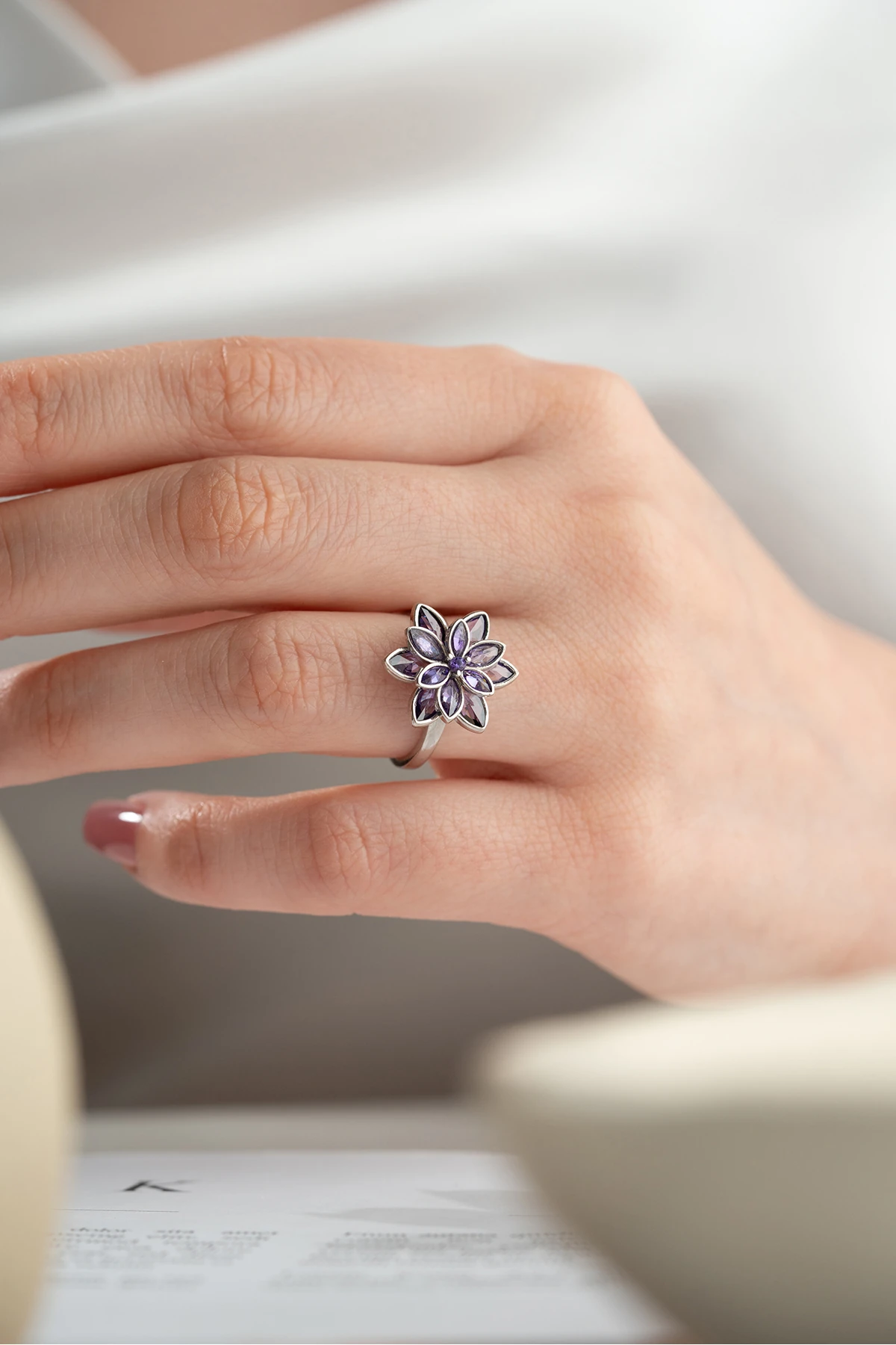 Gümüş Lotus Yüzük