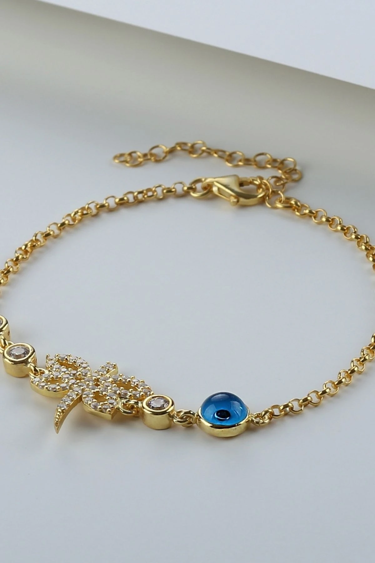 Gümüş Nazar Boncuklu Yusufçuk Bileklik