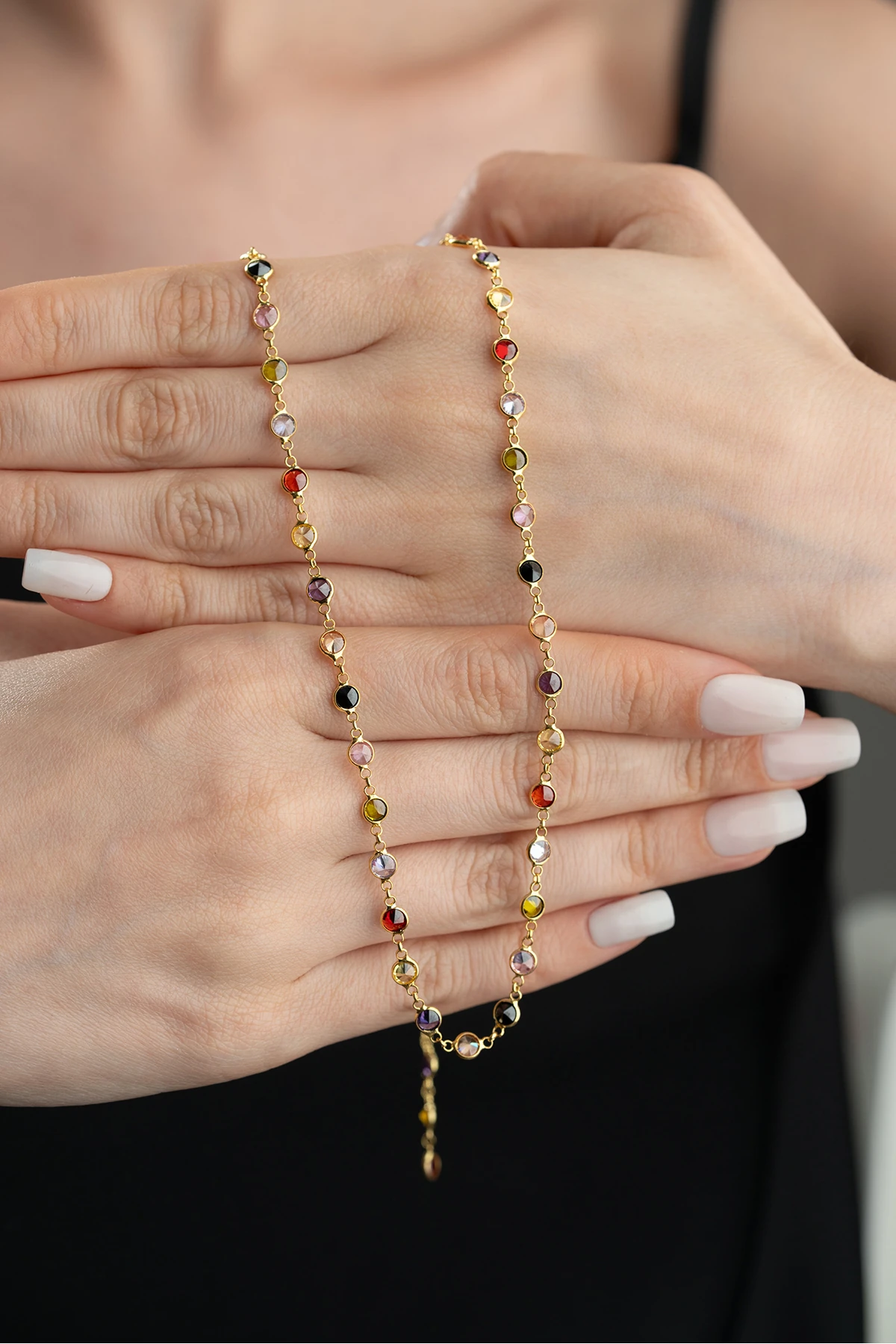 Gümüş Mix Taşlı Kolye