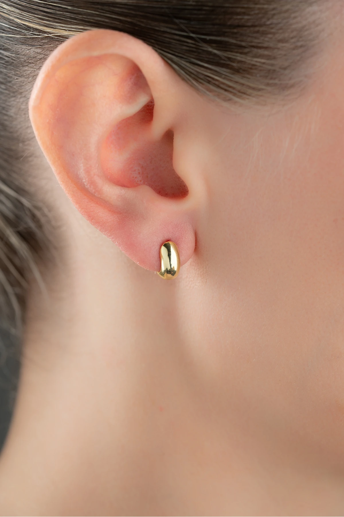 Gümüş Gold Halka Küpe