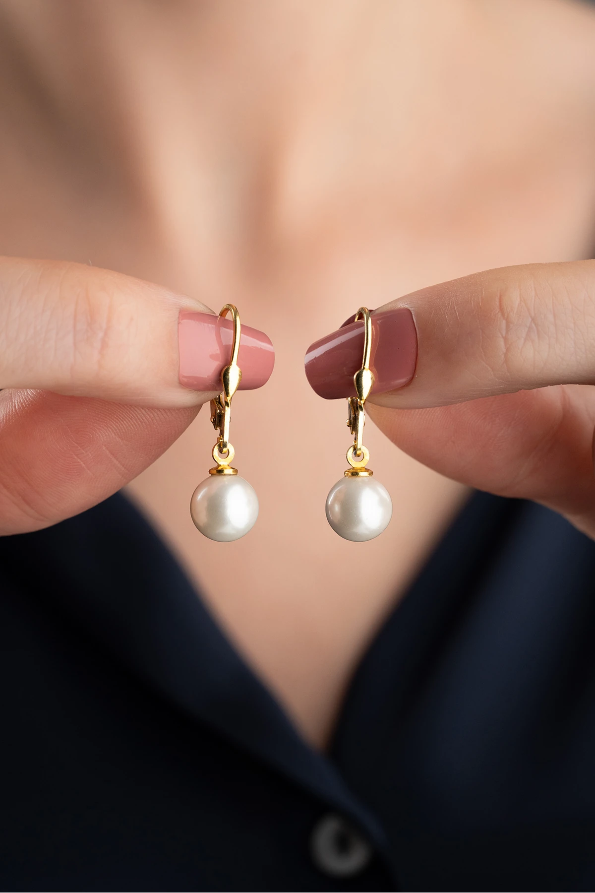 Gümüş İnci Küpe