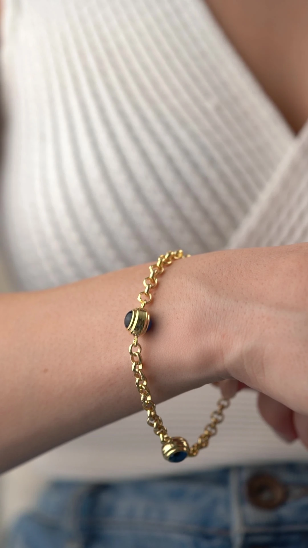 Gümüş Göz Nazarlı Bileklik