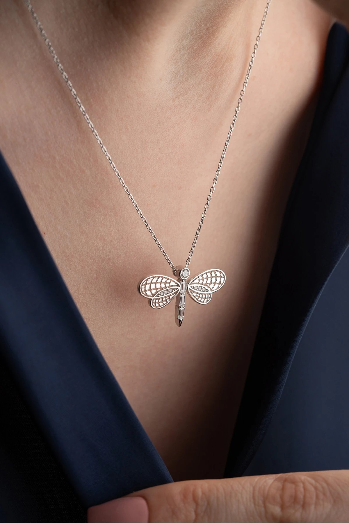 Gümüş Yusufçuk Kolye