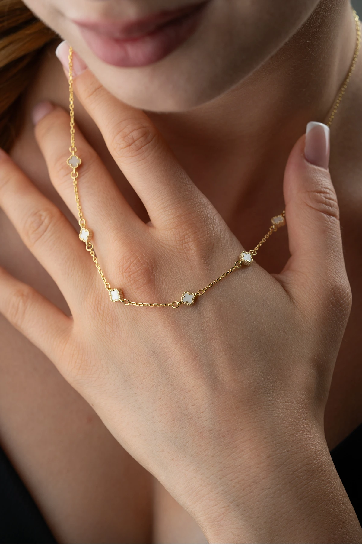 Gümüş Yonca Y Kolye