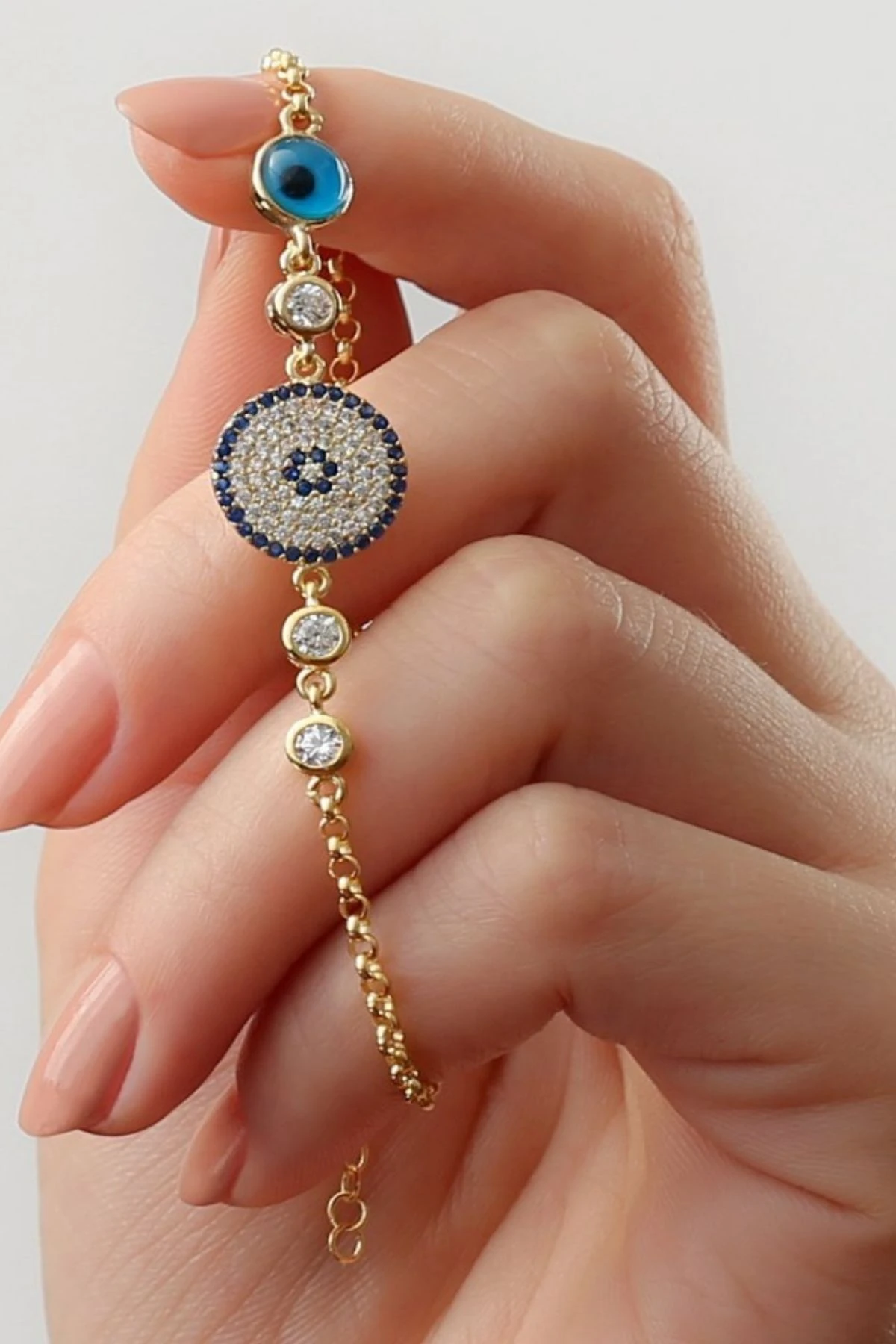 Gümüş Nazar Boncuklu Bileklik