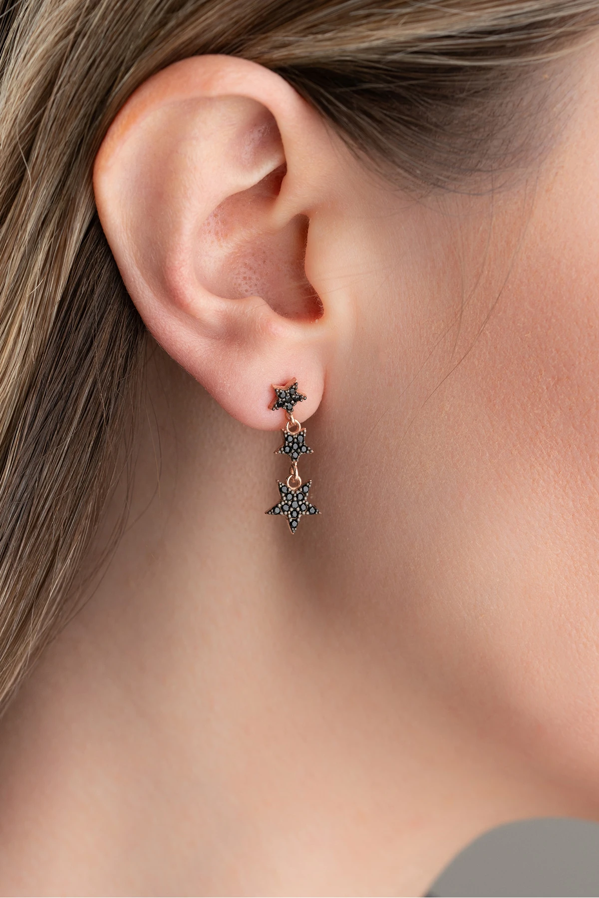 Gümüş Kayan Yıldız Küpe