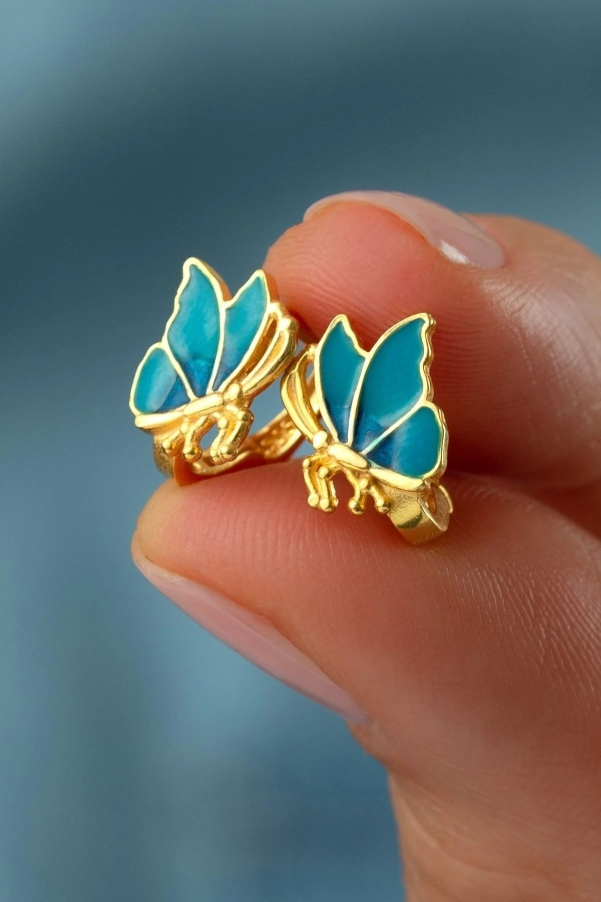 Gümüş Çocuk Kelebek Küpesi