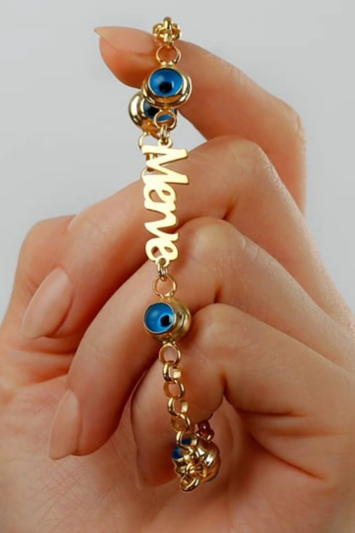 Gümüş Isimli Göz Nazarlı Bileklik