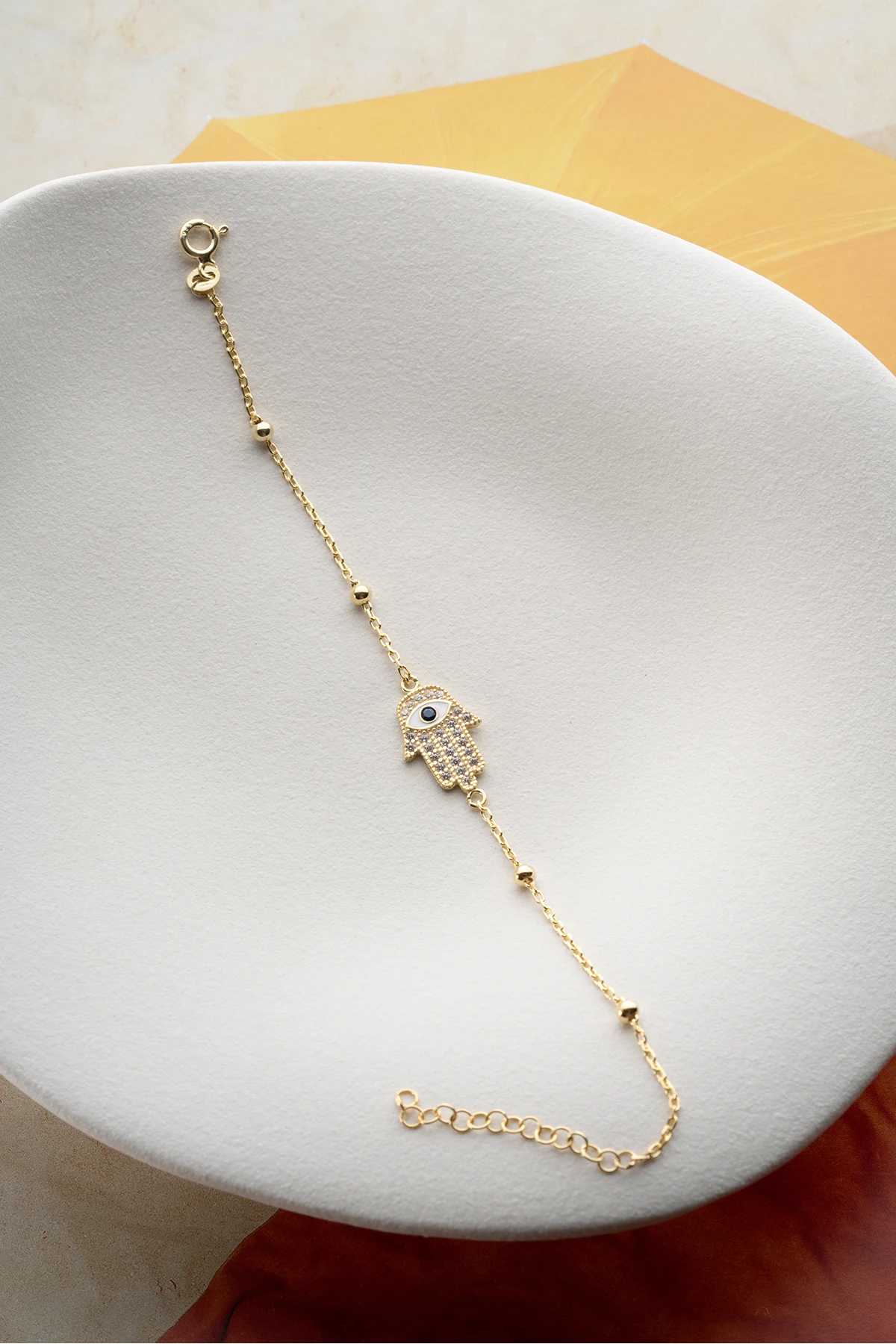 Gümüş Fatma Ana Eli Taşlı Bileklik