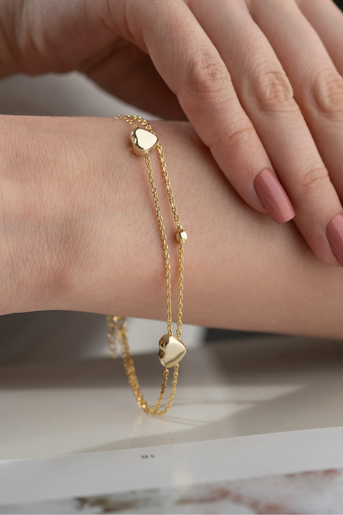 Gümüş Kalpli Model Bileklik