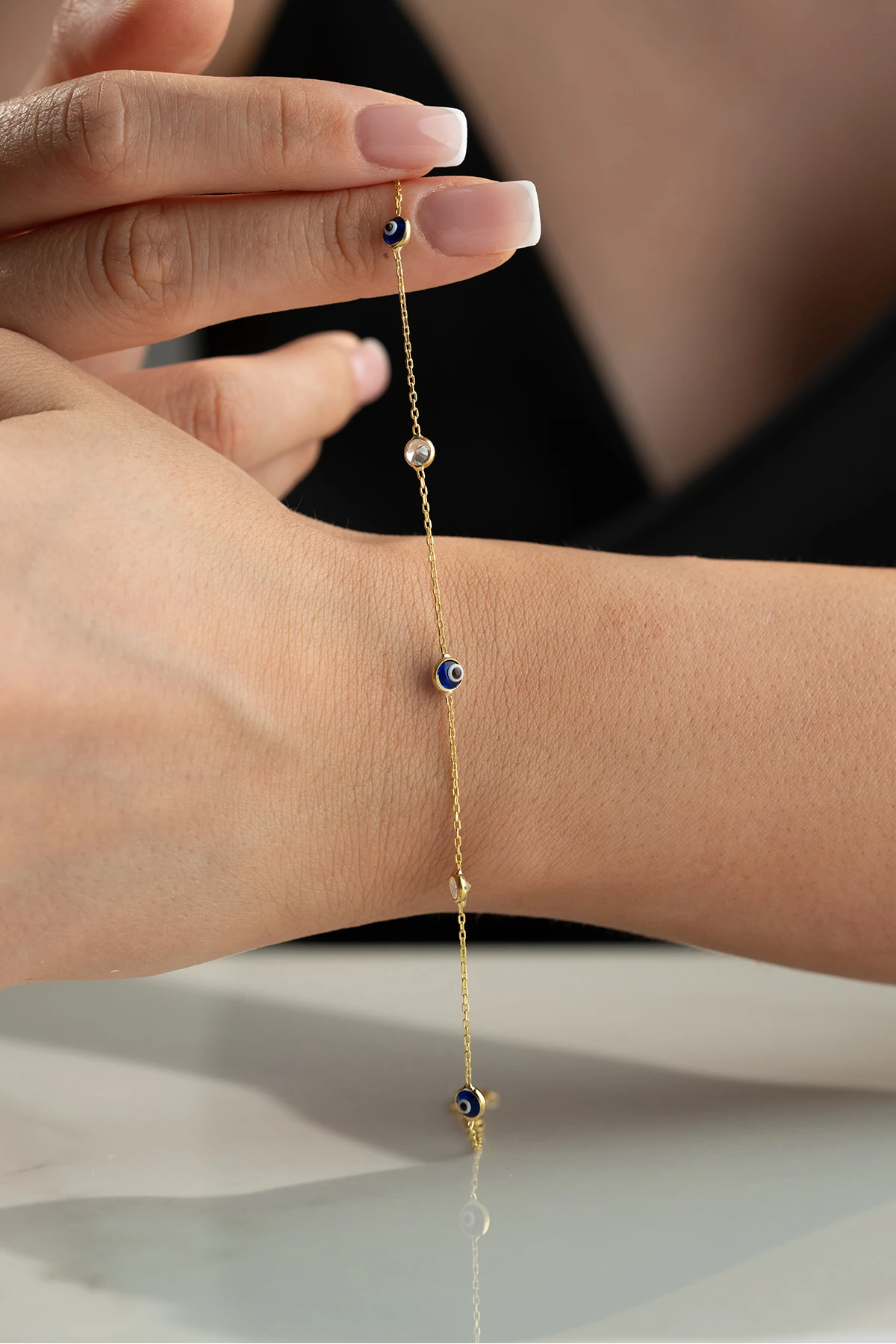 Gümüş Göz Taşlı Bileklik