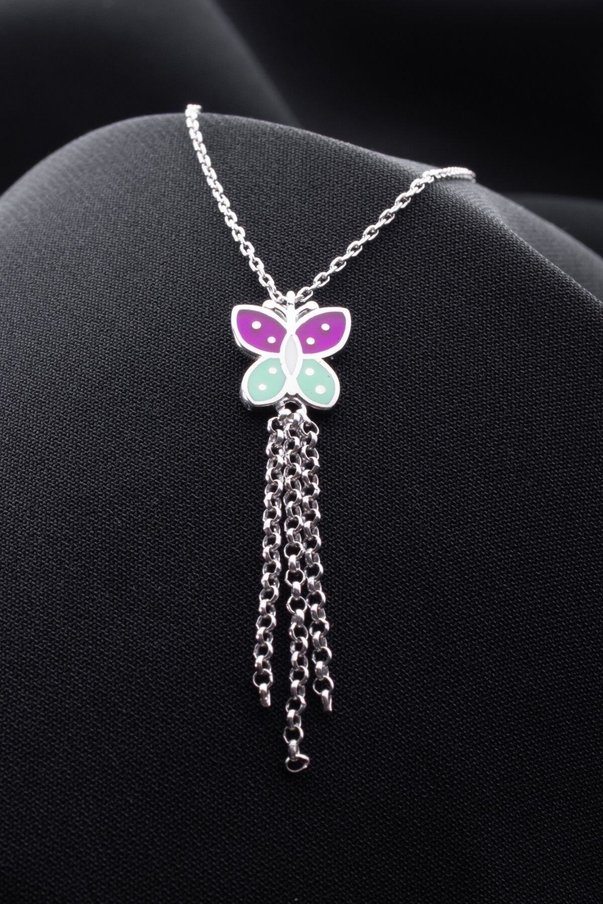 Gümüş Sallantılı Kelebek Kolye