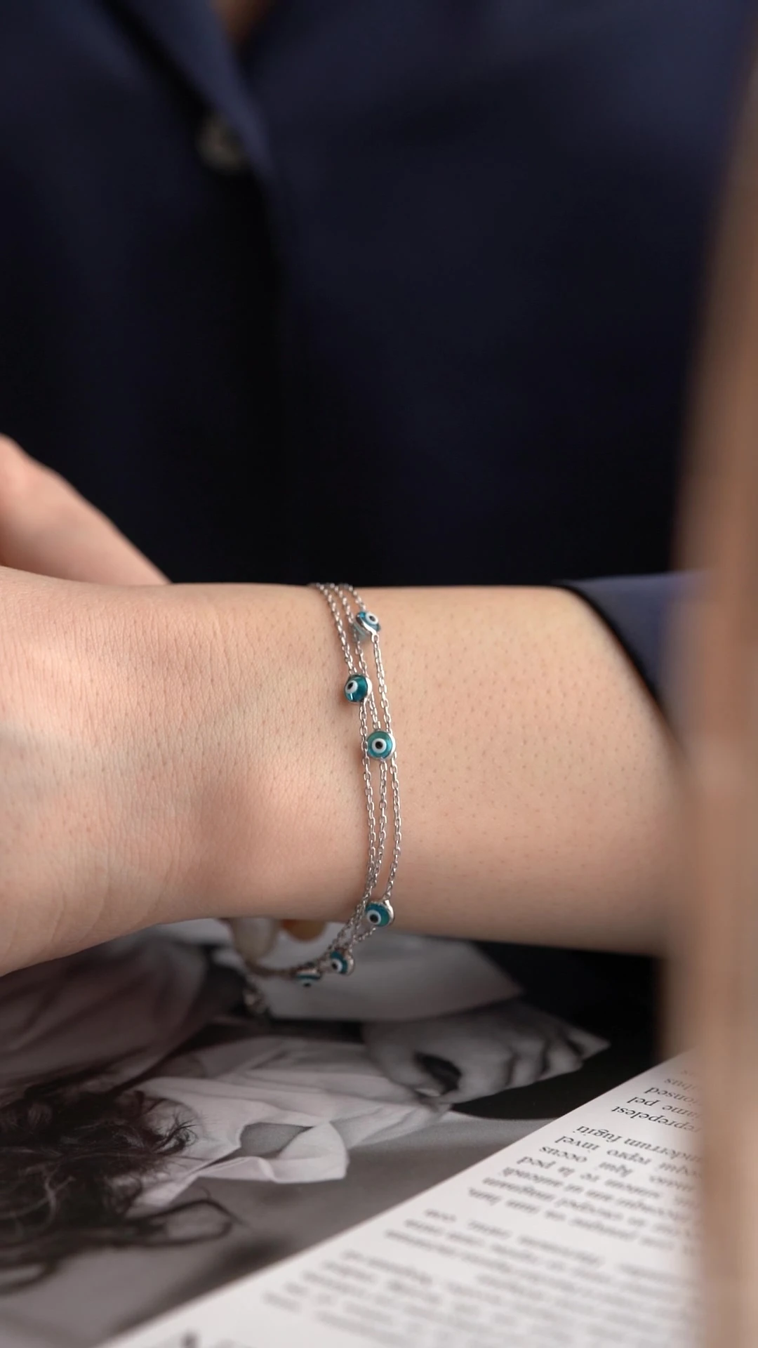 Gümüş Nazarlı Bileklik