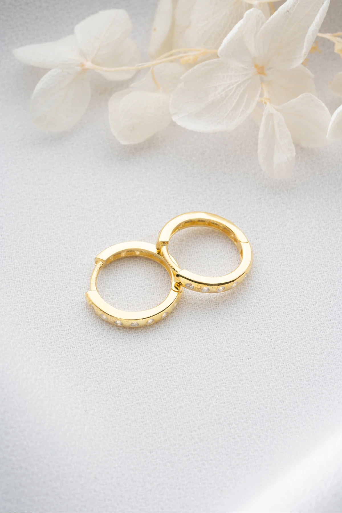 Gümüş Zirkon Taşlı Halka Küpe