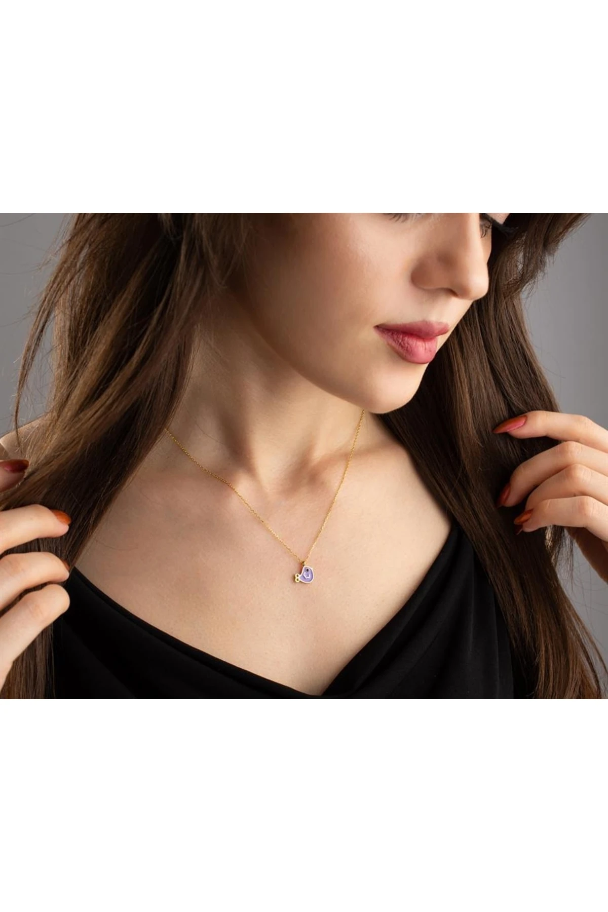 Gümüş Mineli Kuş Kolye