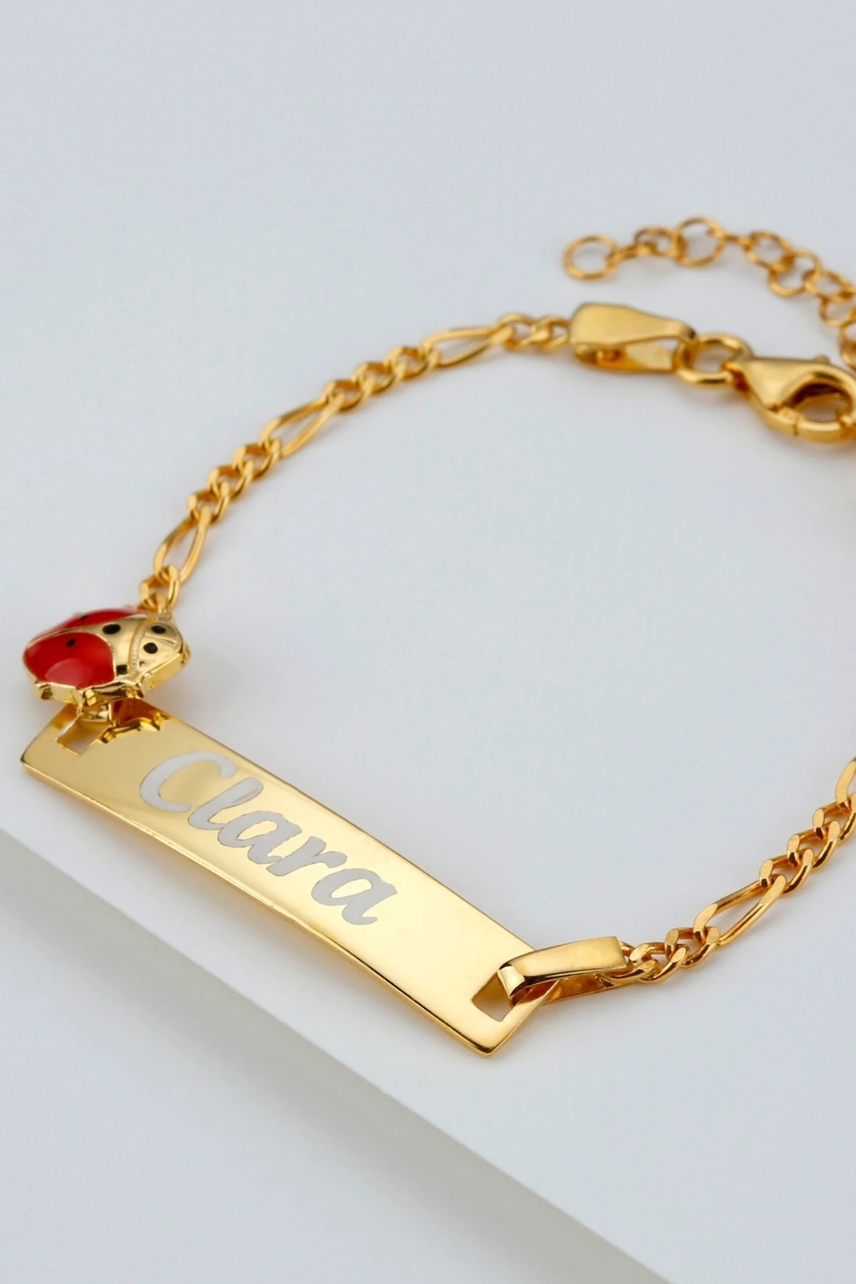 Gümüş Uğurböcekli Isimli Çocuk Bileklik