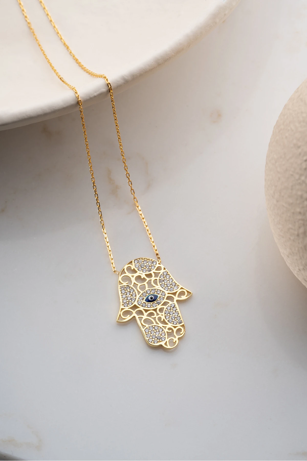 Gümüş Fatma Ana Eli Kolye