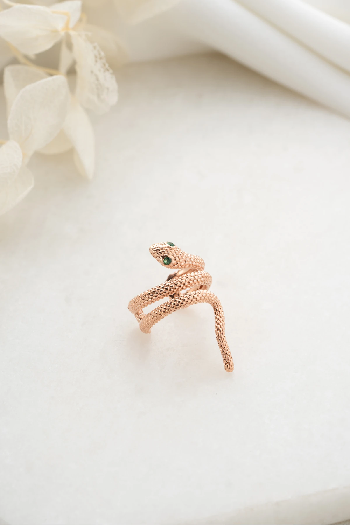 Gümüş Rose Yılan Kıkırdak Küpe