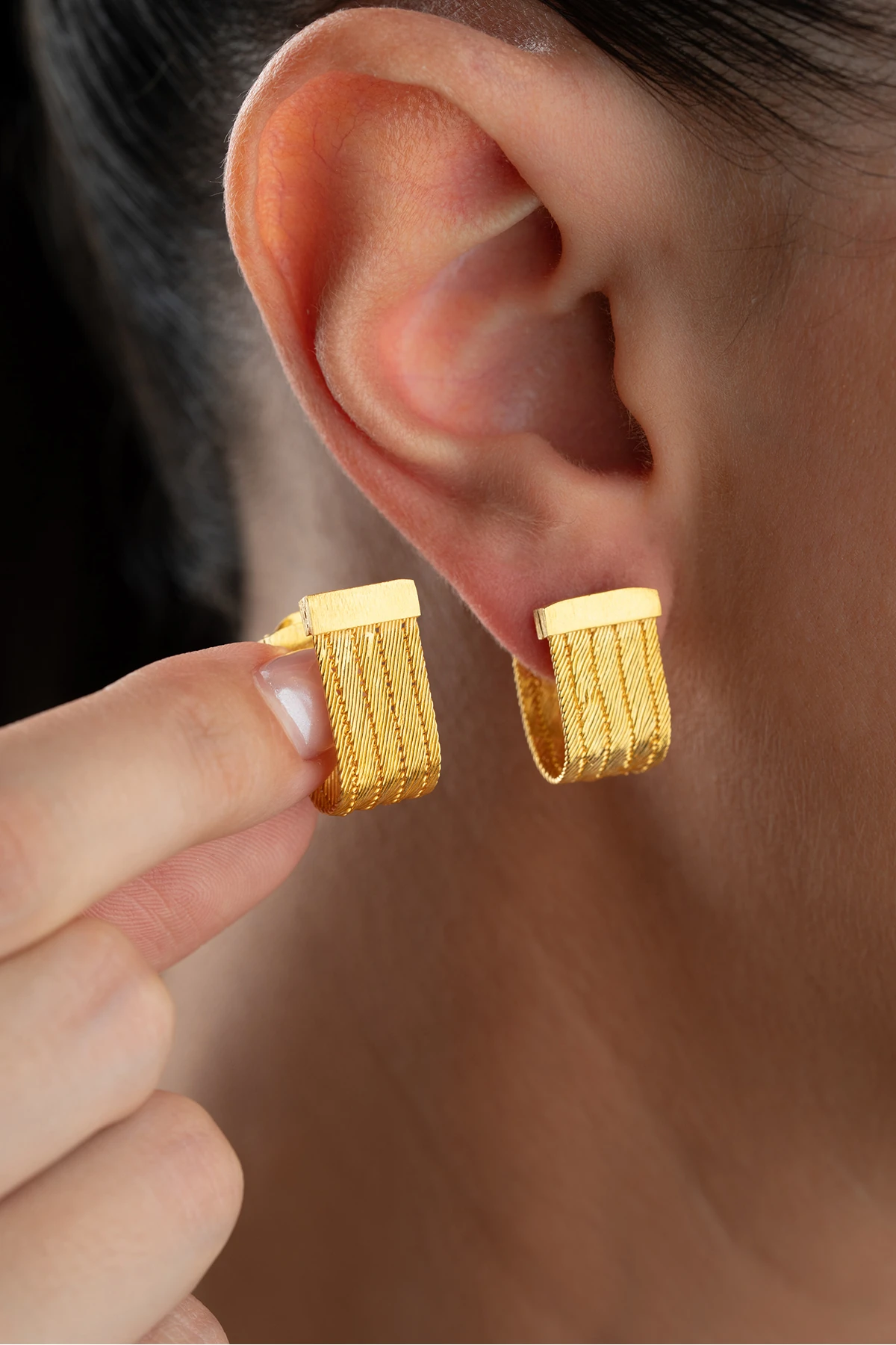 Gümüş Trabzon Hasır Küpe