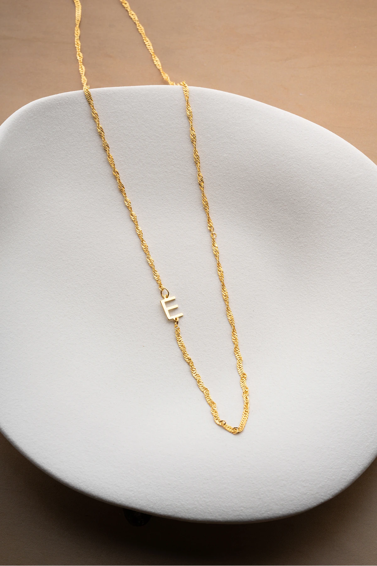 Gümüş Singapur Harf Model Kolye