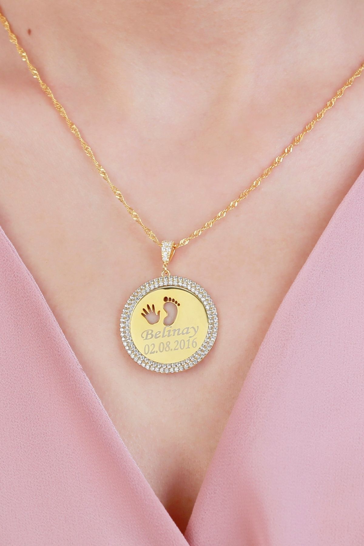 Gümüş Isimli Doğum Kolyesi