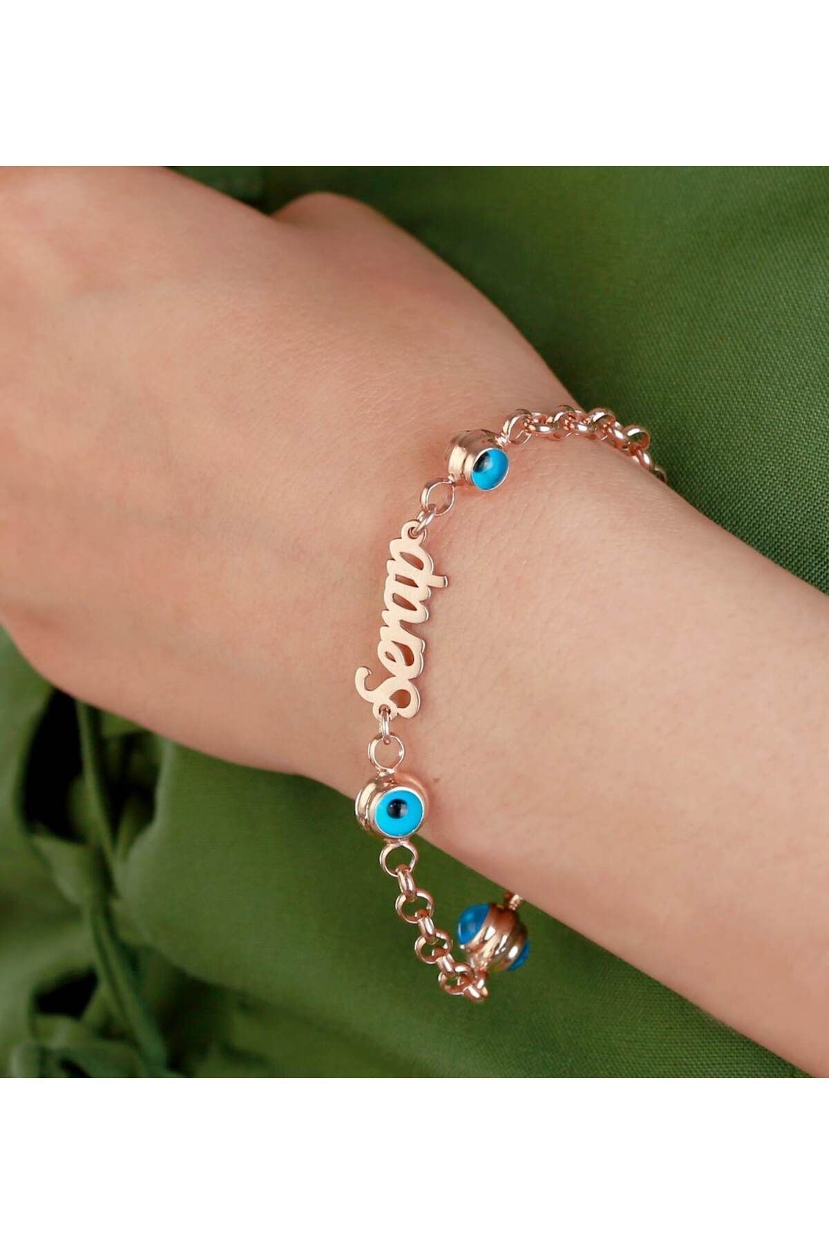 Gümüş Göz Nazarlı Isimli Bileklik