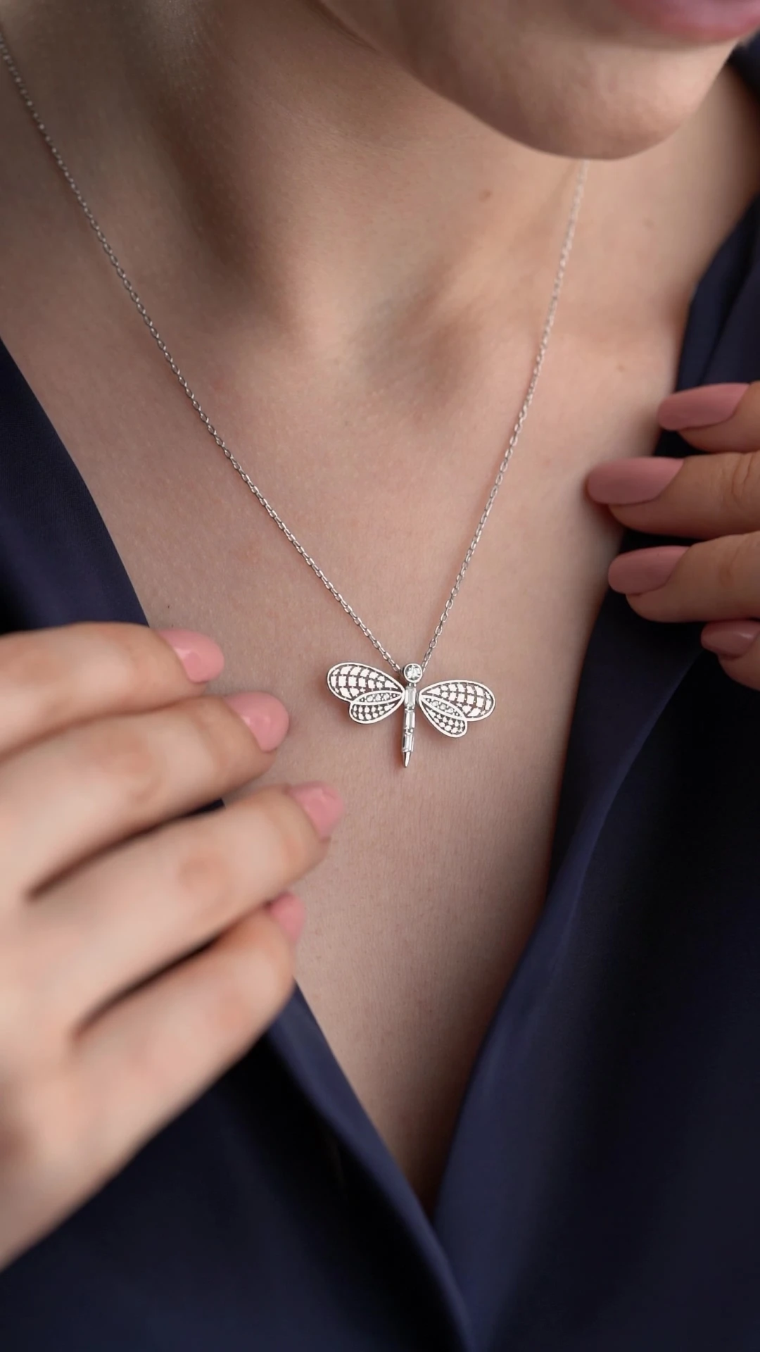 Gümüş Yusufçuk Kolye