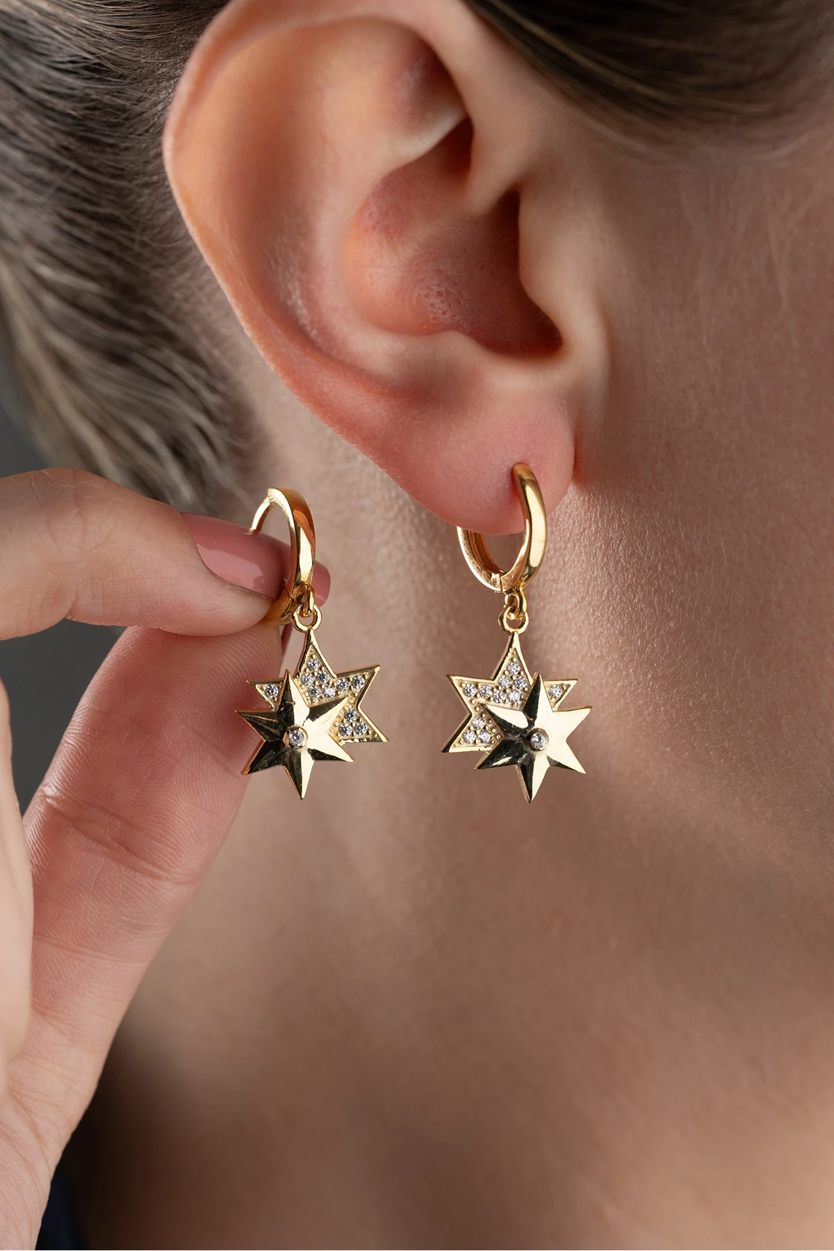 Gümüş Yıldız Küpe