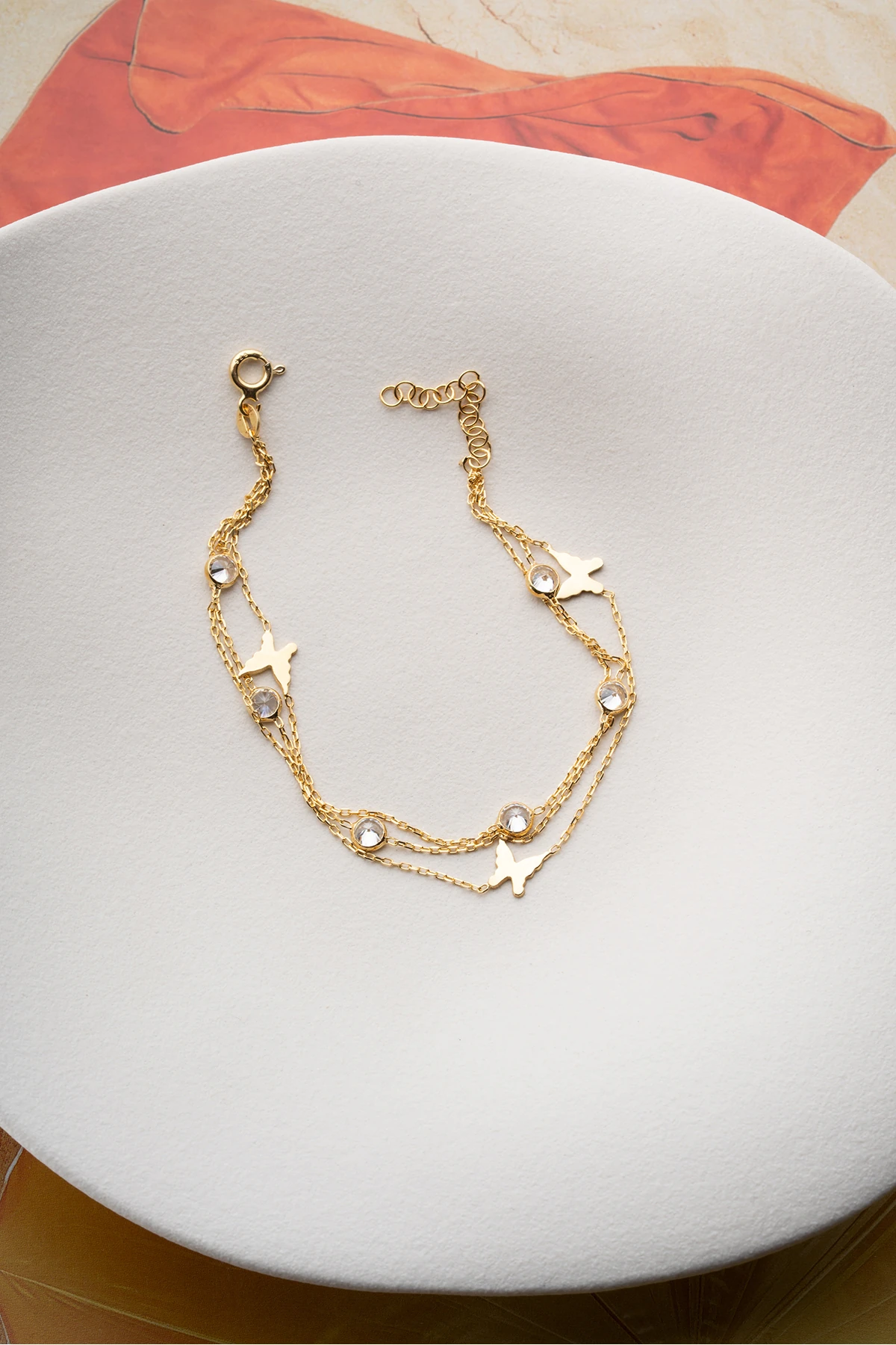 Gümüş Kelebek Taşlı Bileklik