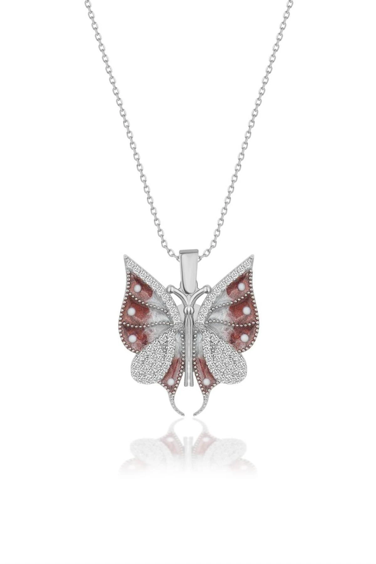 Gümüş Açılabilen Kelebek Kolye