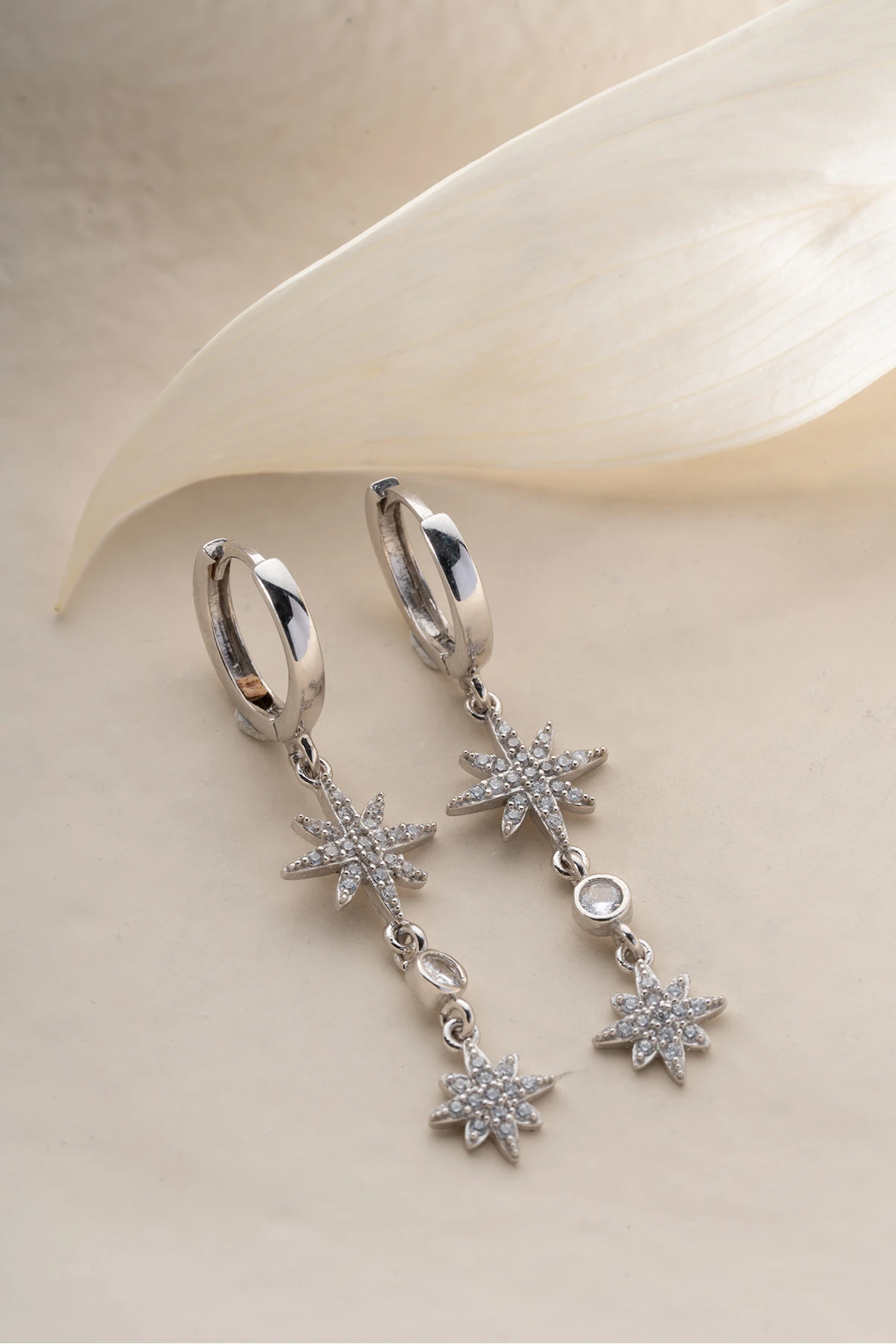 Gümüş Kutup Yıldızı Küpe