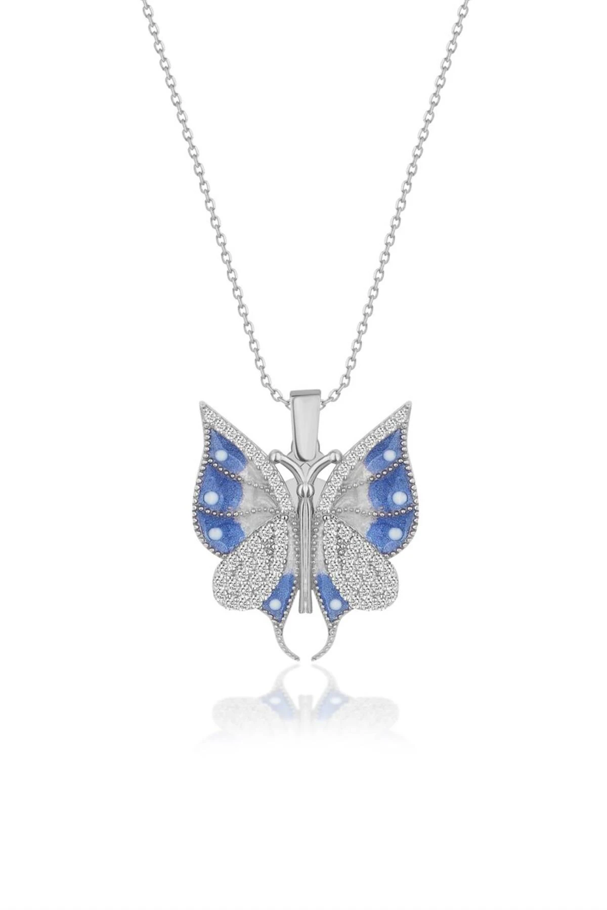 Gümüş Açılabilen Kelebek Kolye