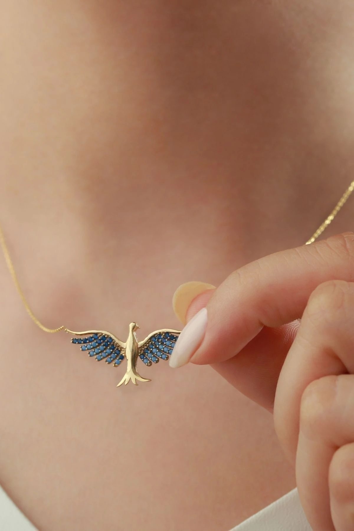 Gümüş Anka Kuşu Kolye