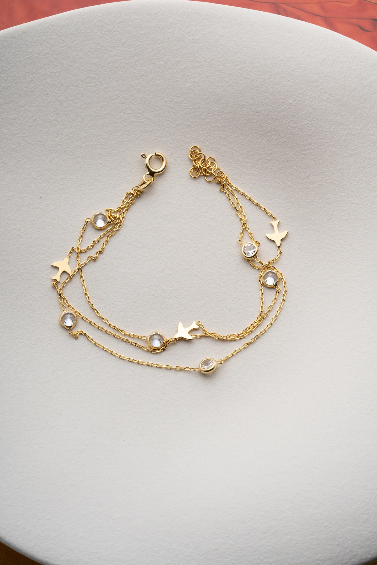 Gümüş Zirkon Taşlı Kuş Bileklik