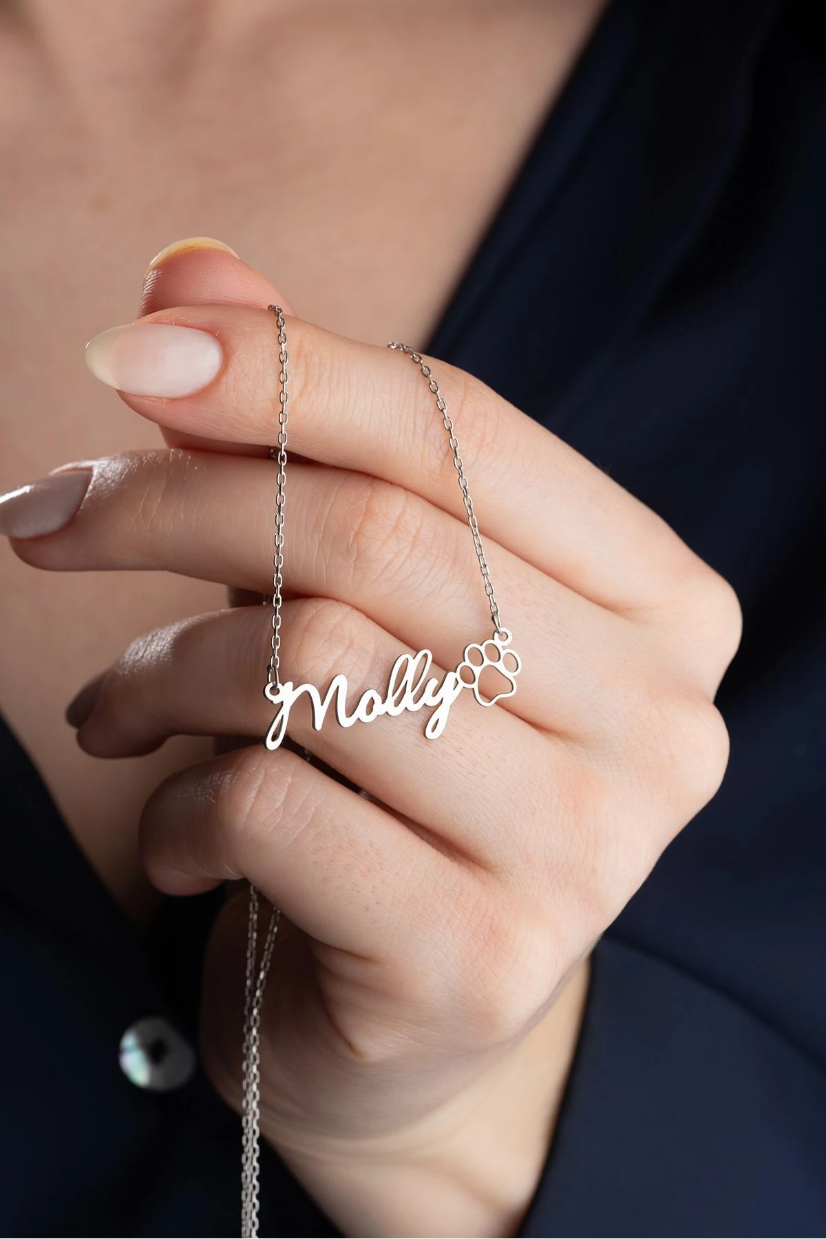 Gümüş İsimli Pati Kolye