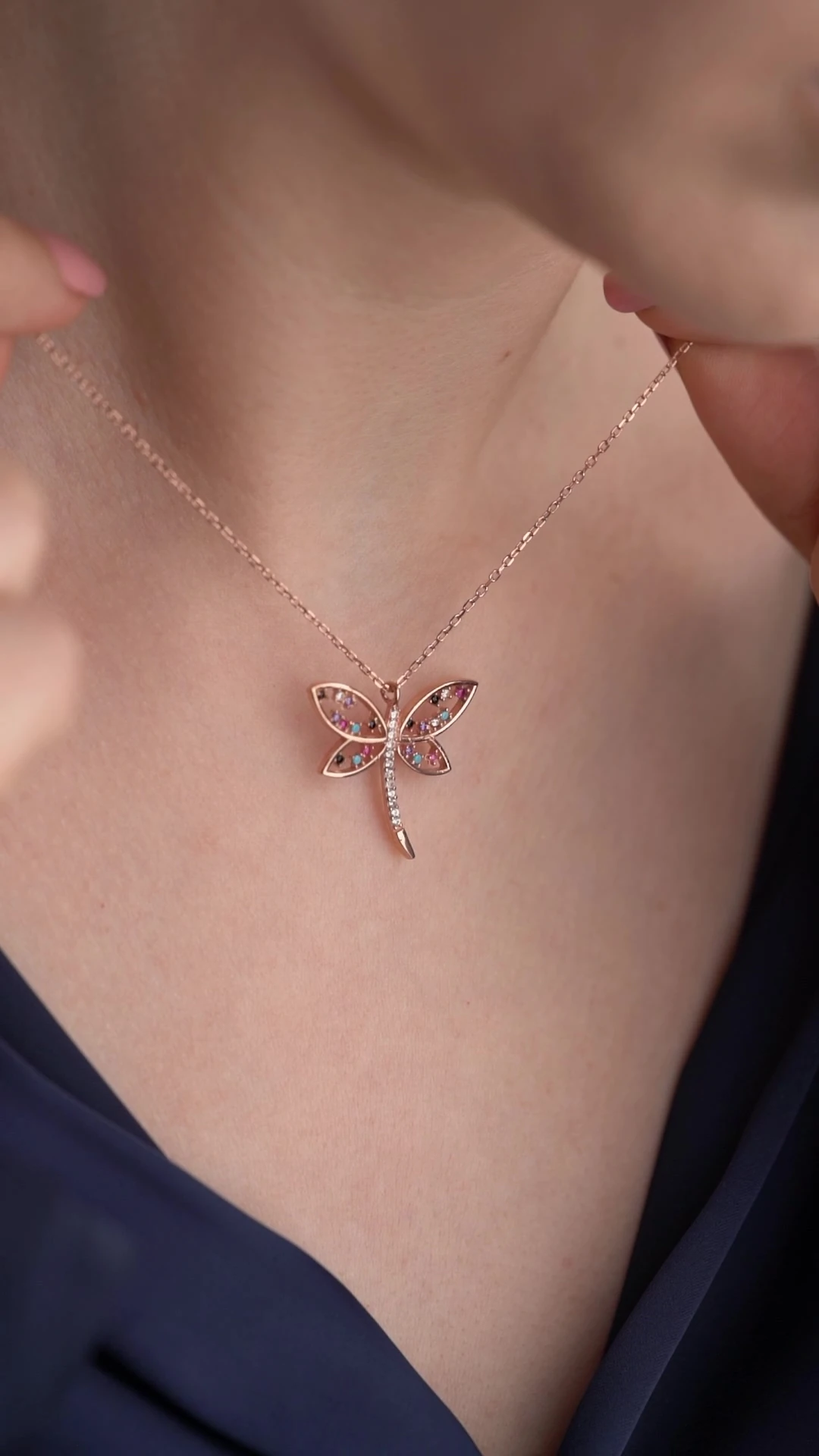 Gümüş Yusufçuk Kolye