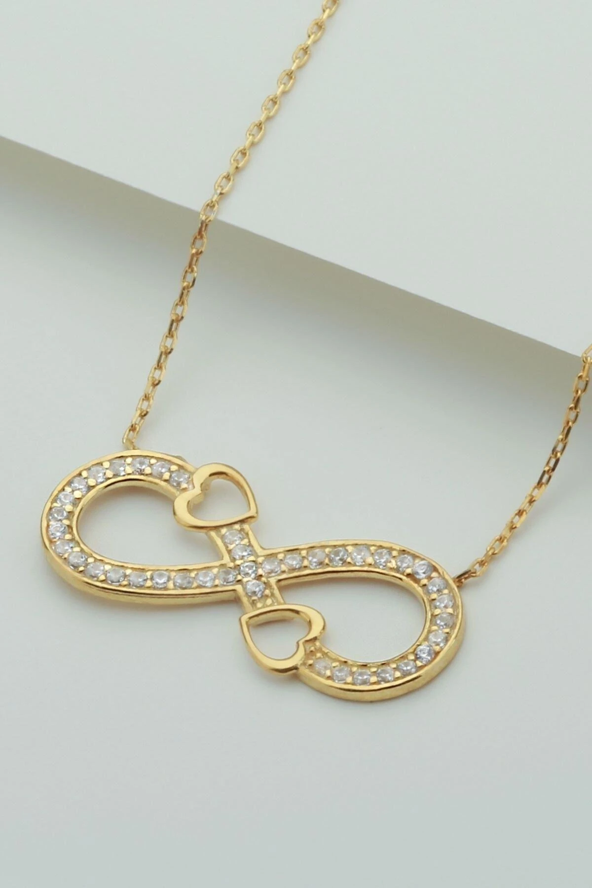 Gümüş Sonsuzluk Kalpli Kolye