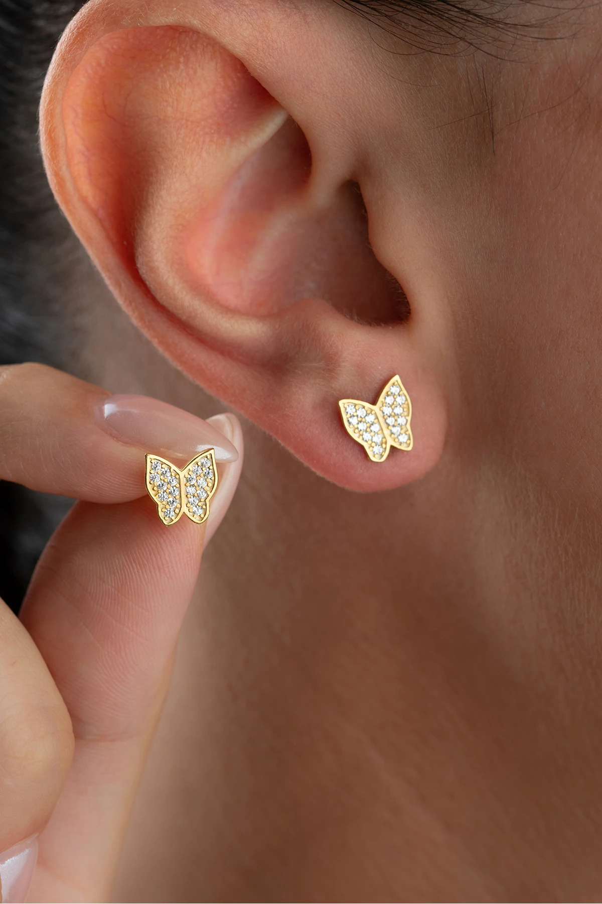 Gümüş Kelebek Küpe