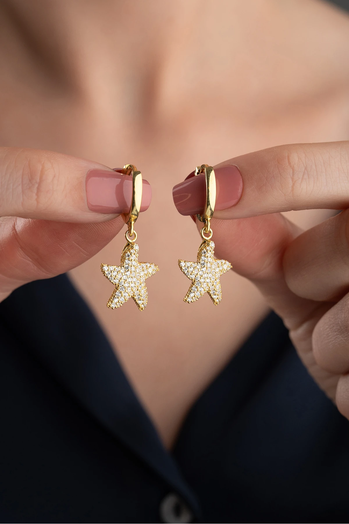 Gümüş Deniz Yıldızı Küpe