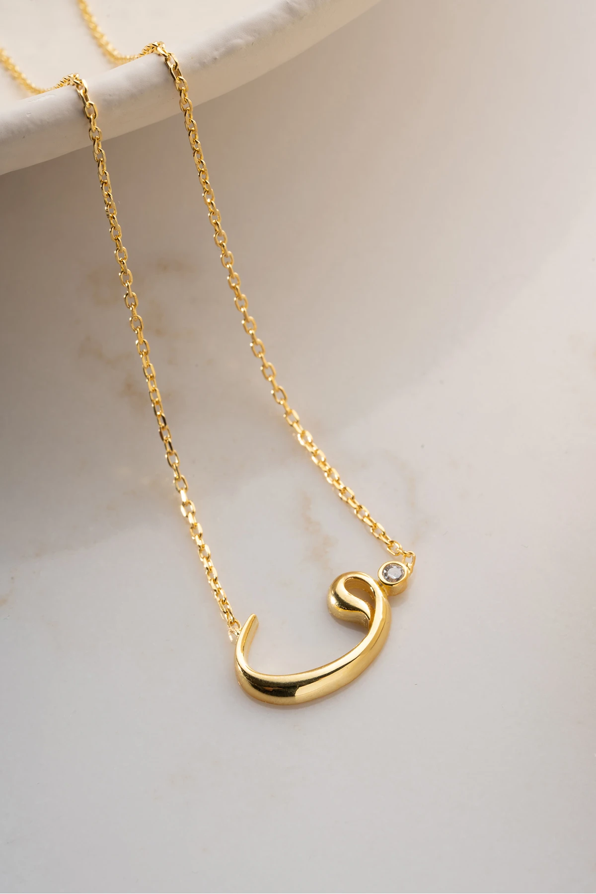 Gümüş Elif Vav Kolye