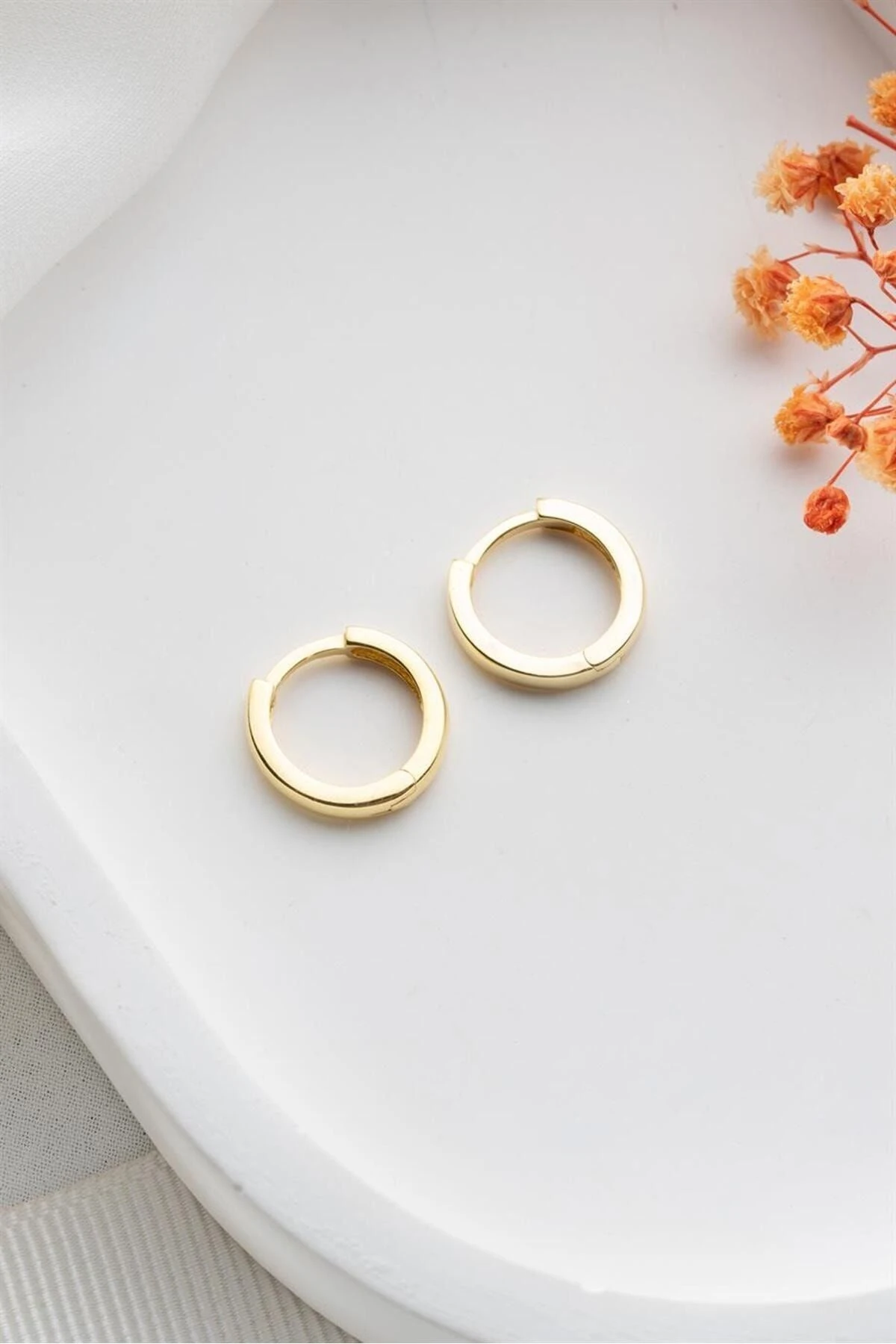 Gold Halka Gümüş Küpe