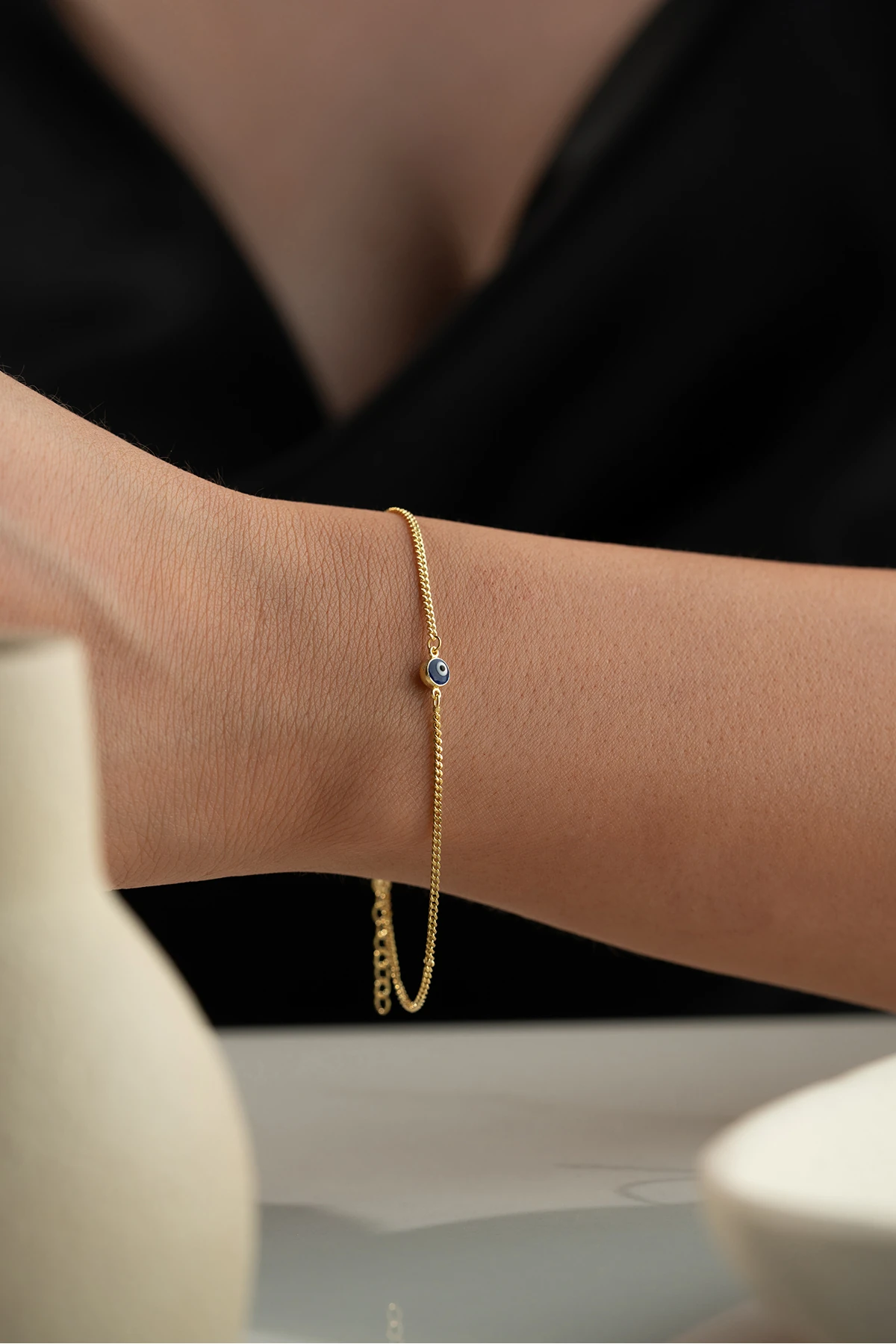 Gümüş Nazar Göz Taşlı Bileklik