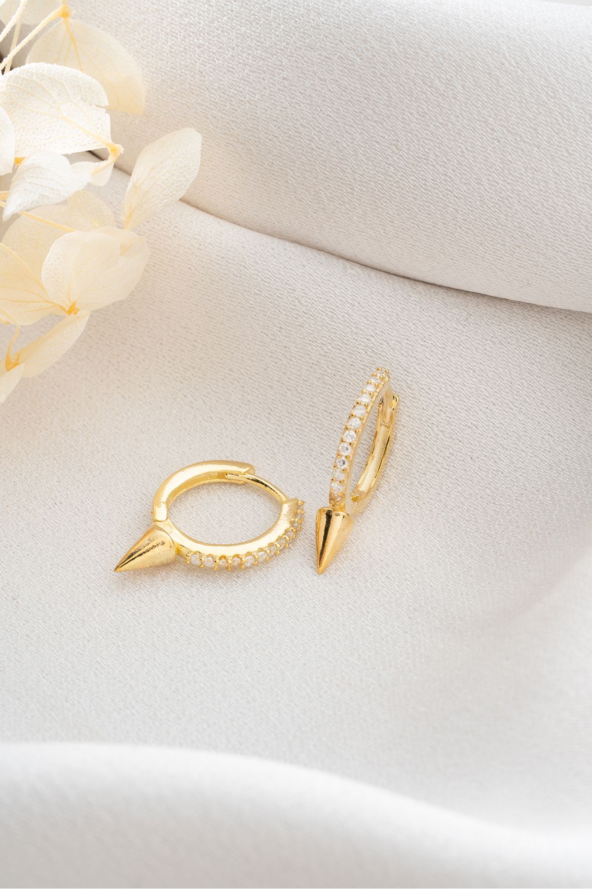 Gümüş Gold Halka Kurşun Küpe