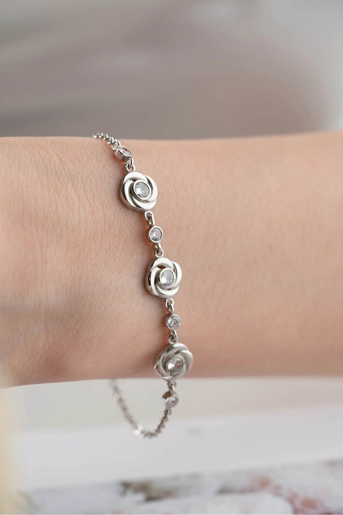 Gümüş Çiçek Bileklik