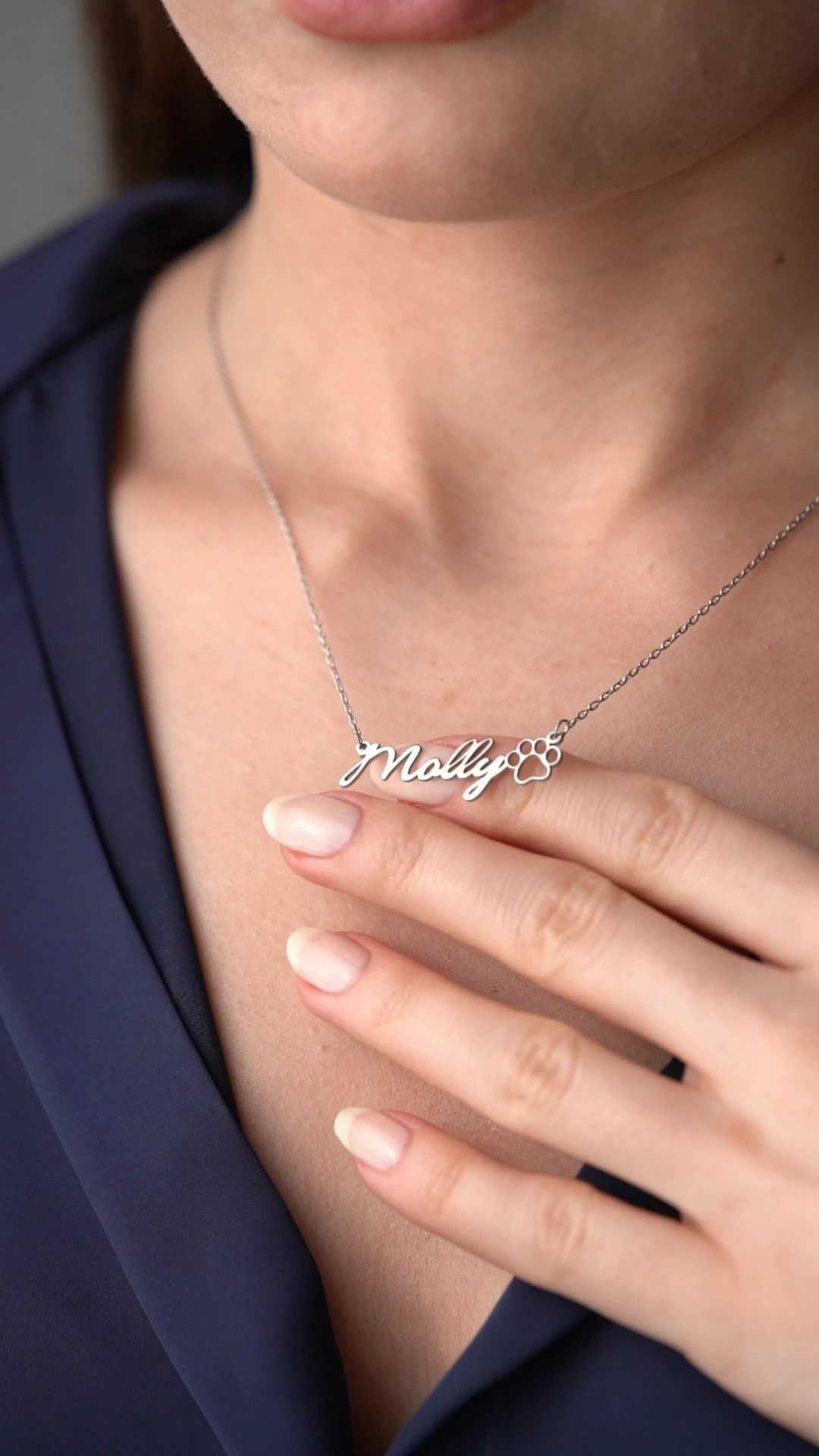 Gümüş İsimli Pati Kolye