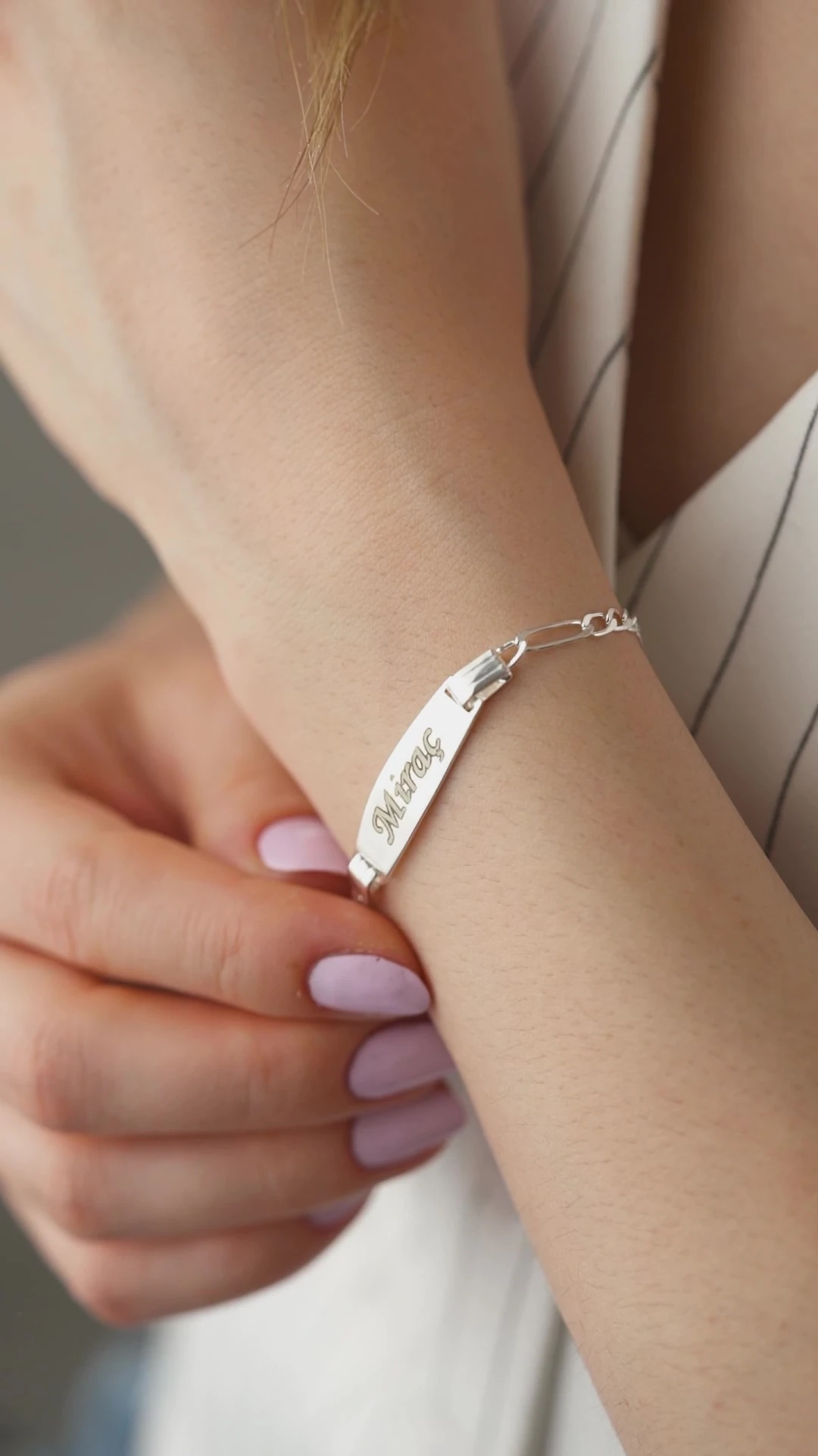 Gümüş Isimli Çocuk Bilekliği