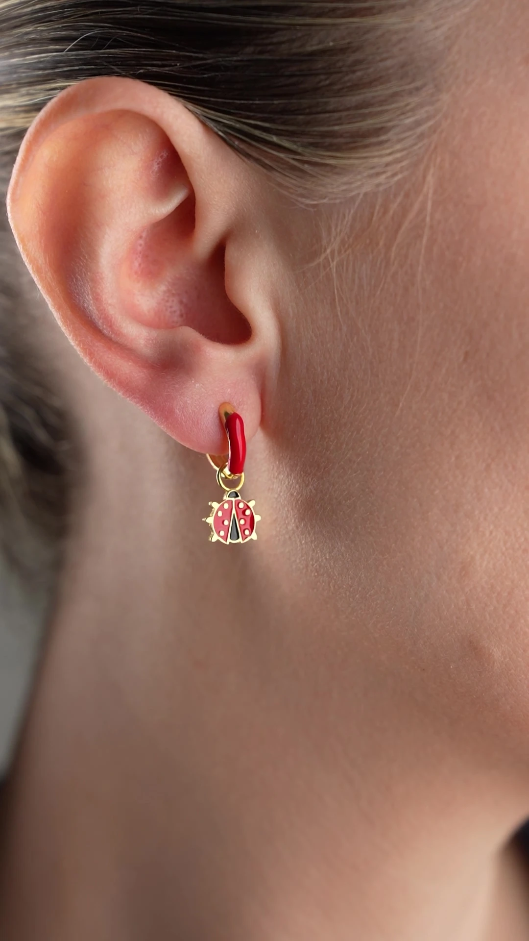 Gümüş Uğur Böceği Çocuk Küpe