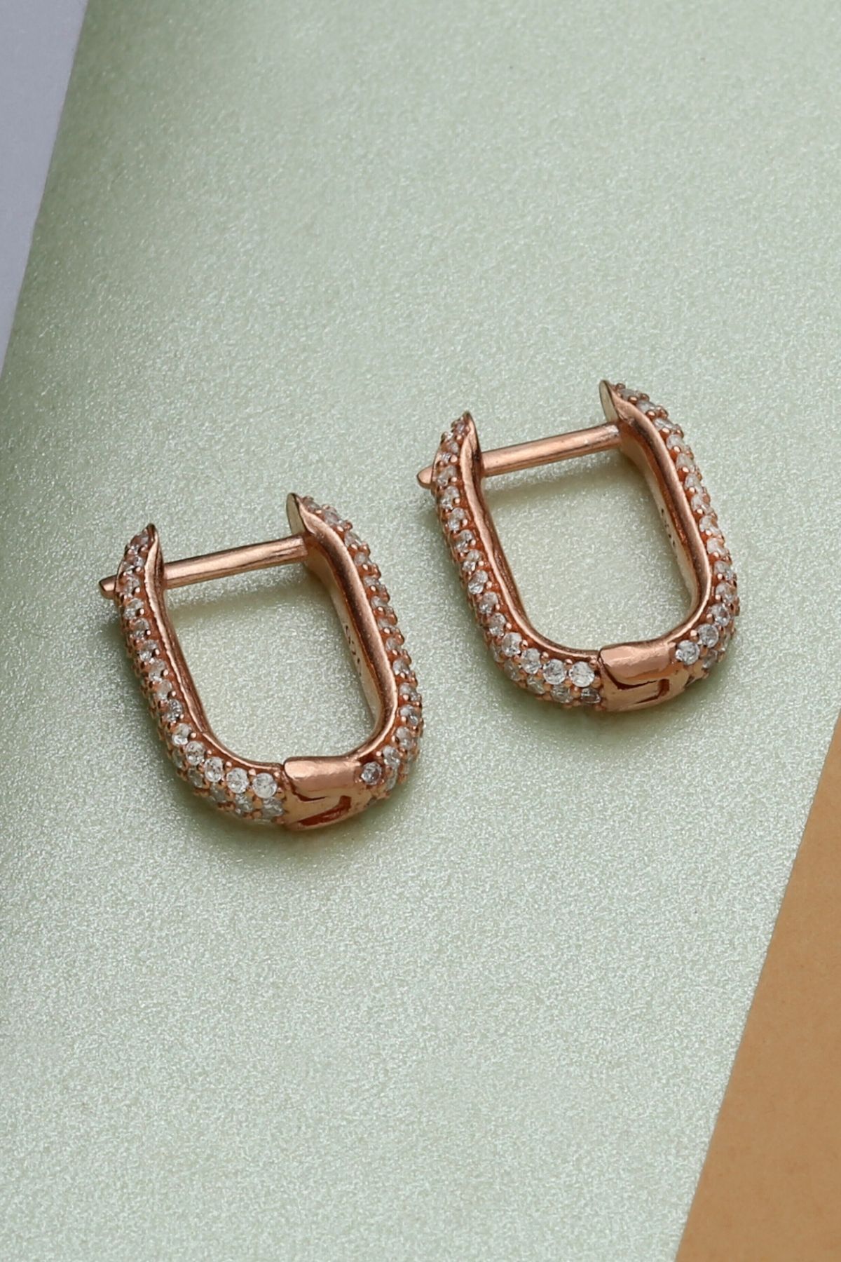 Gümüş Rose Halka Küpe