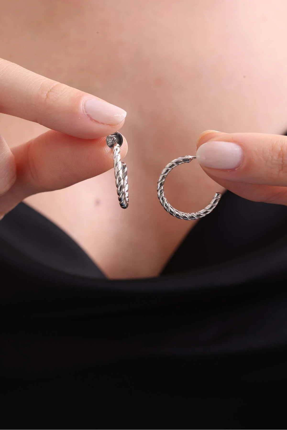 Gümüş Burgu Küpe